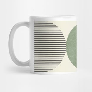 Half Circle Stripes - Green Black Mug